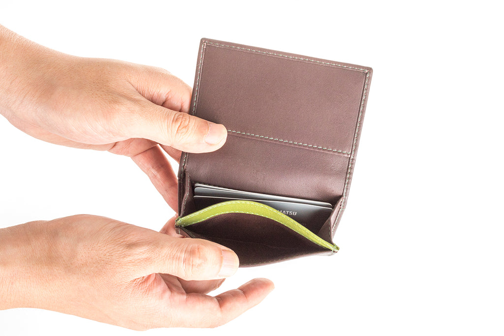 Hideo Wakamatsu Tac Card Case Brown